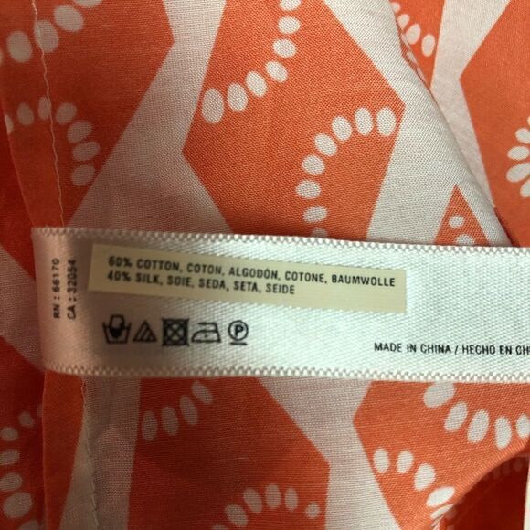 Lightweight sleeveless blouse, coral and white - Picture 5 of 5